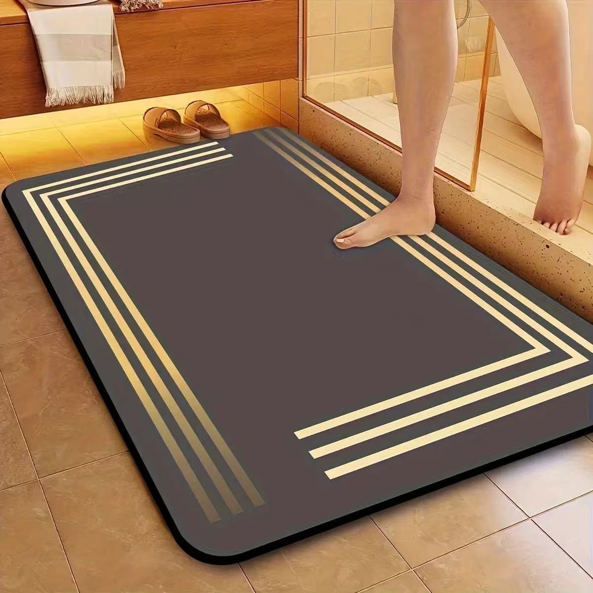 Bathroom Diatom Mud Water-Absorbent Non-Slip Floor Mats Entrance Door Mats Bathroom Quick-Drying and Stain-Resistant Floor Mats