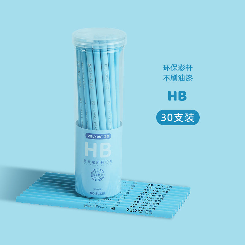 Pencil Wholesale Zhenglin Macaron Color Pole Safety Cross-Border Pencil Hb2B Triangle Pole Student Kidsren's Writing and Painting