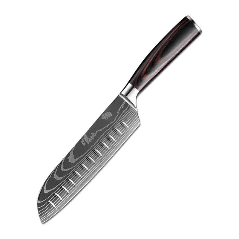 Laser Pattern Western-style Chef Knife Kitchen Knife Sande Knife Damascus Pattern Chef Knife Kitchen Knife suit