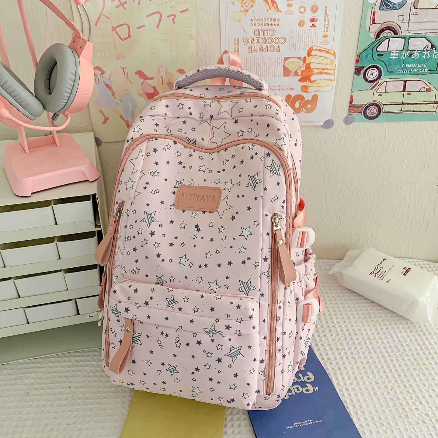 Middle and High School College Students' Large-Capacity Schoolbags for Men and Women, High-Looking Backpacks, Casual Commuting Lightweight Backpacks