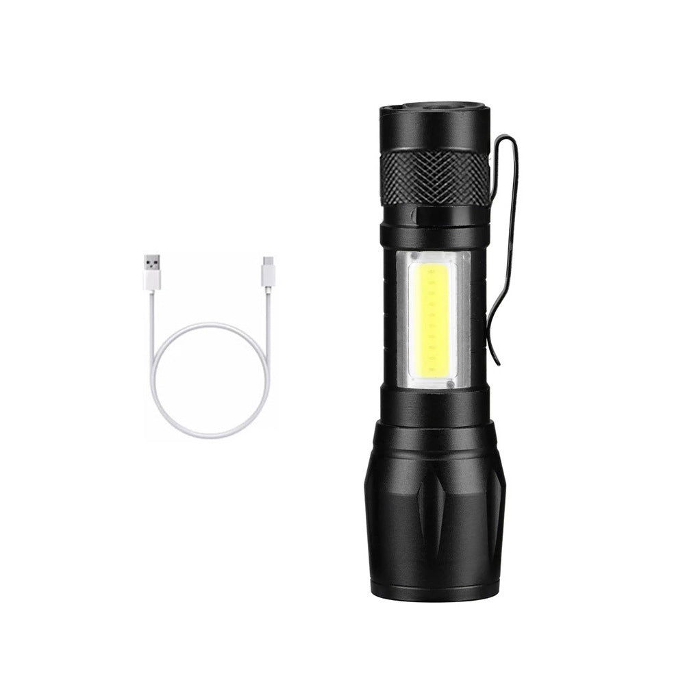 led flashlight rechargeable multi-purpose long-range portable super bright household mini portable side light