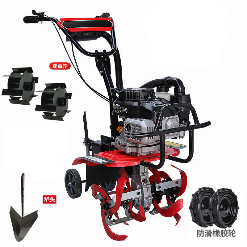 Wuyang Electric Start Micro Tillage Machine Small Gasoline Household Four-Stroke Soil Loosening Paddy Field Weeding Trenching Machine Tillage Rotary Tillage