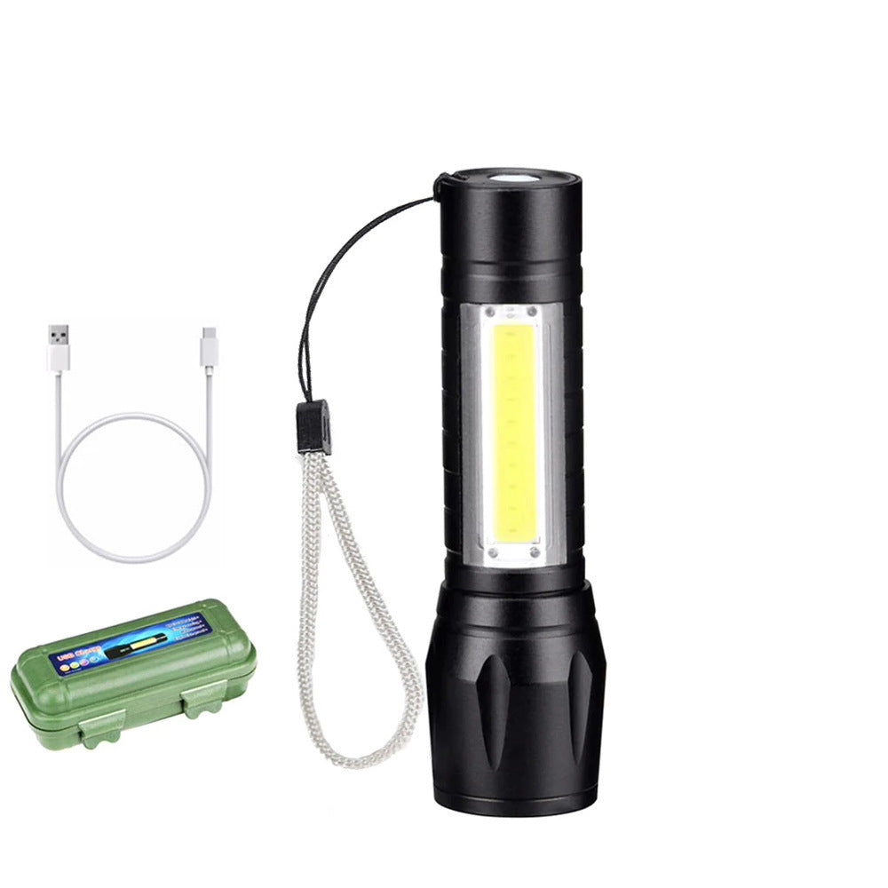 led flashlight rechargeable multi-purpose long-range portable super bright household mini portable side light