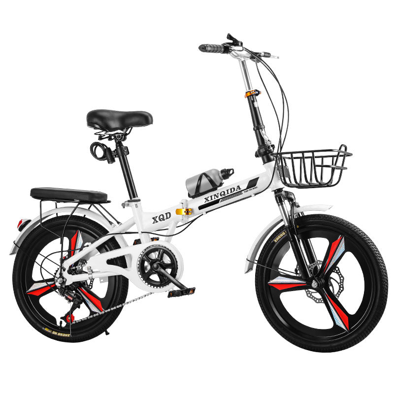 Installation-Free Folding Bicycle for Adults and Children, Portable 20-Inch 22-Speed Men's and Women's Variable-Speed Shock-Absorbing Scooter Bicycle