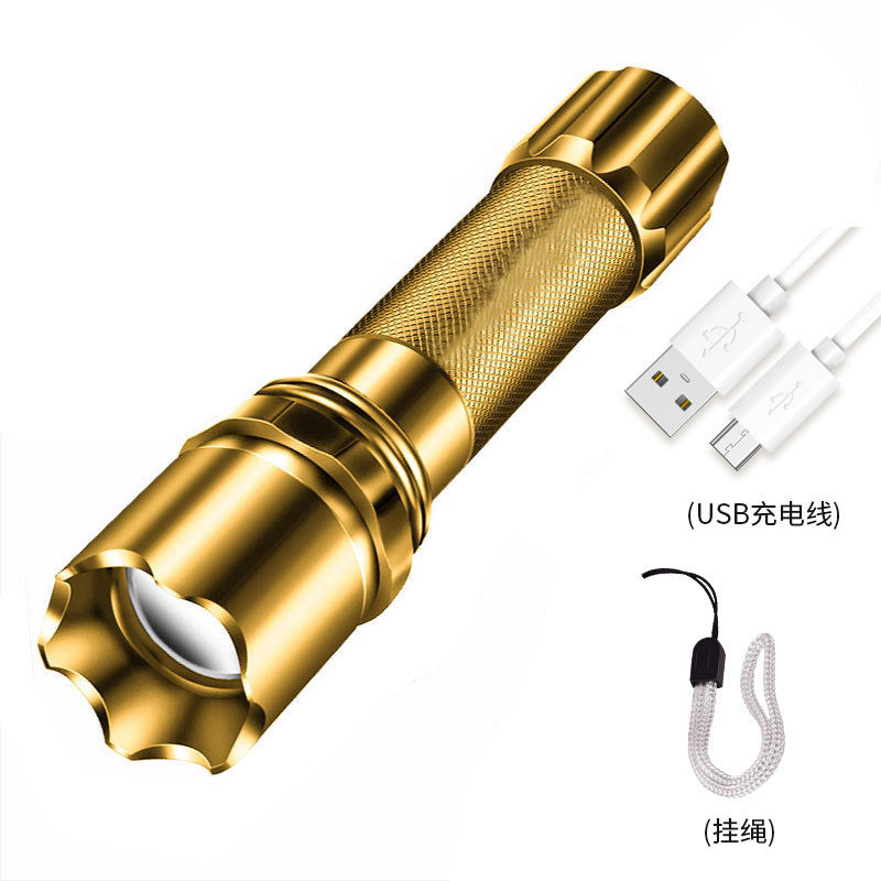 led flashlight rechargeable multi-purpose long-range portable super bright household mini portable side light