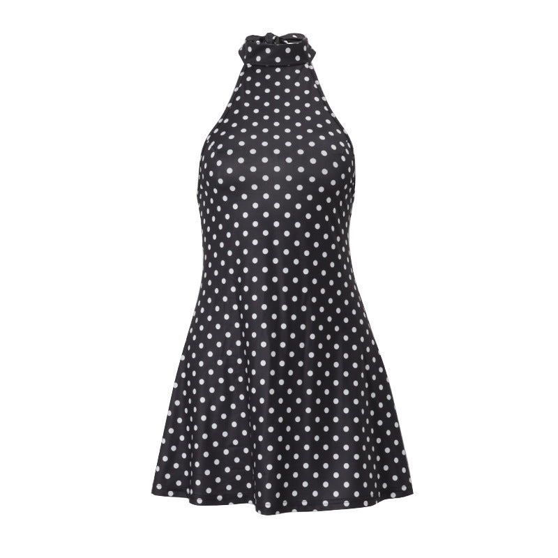 Women's Clothing 2025 Autumn New High-End Fashion Elegant Printed Sexy Backless Waist-Cinching Dress