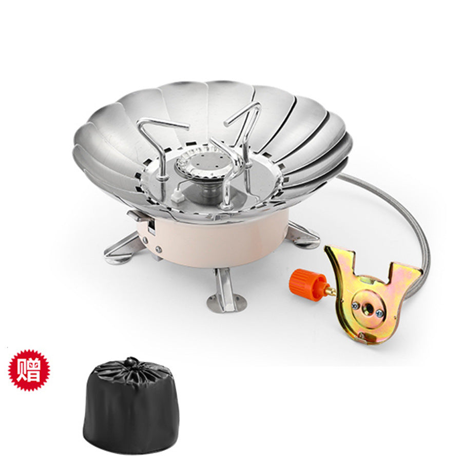 Outdoor Gas Stove Camping Windproof Stove Portable Water Boiling Tea Stove Tile Lotus Gas Stove Fierce Stove