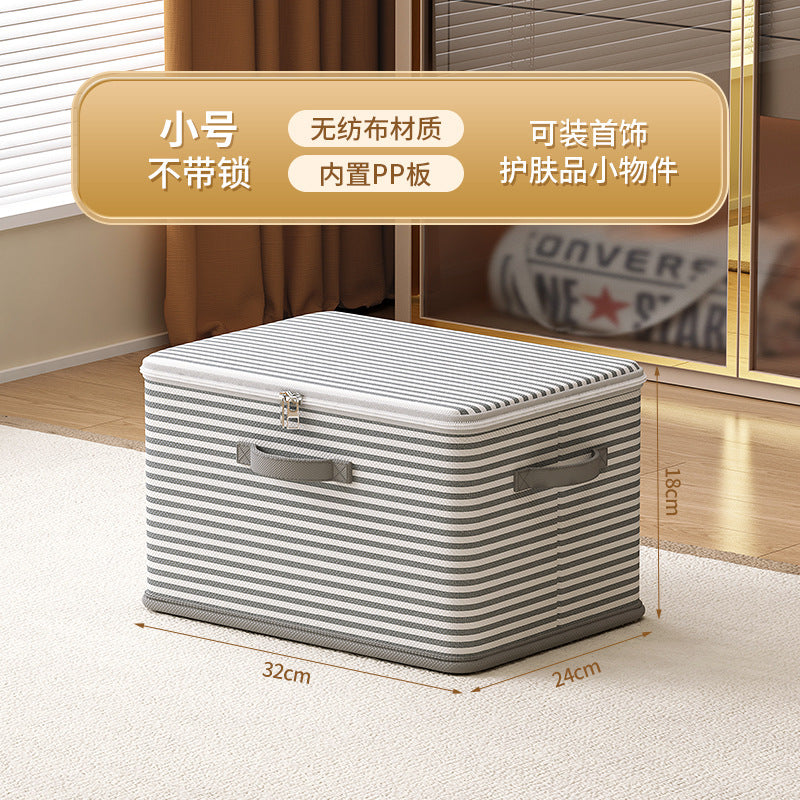 Clothes with Lock Fabric Finishing Box Household Super Large Capacity Foldable Clothes Wardrobe Toy Storage Basket Storage Box