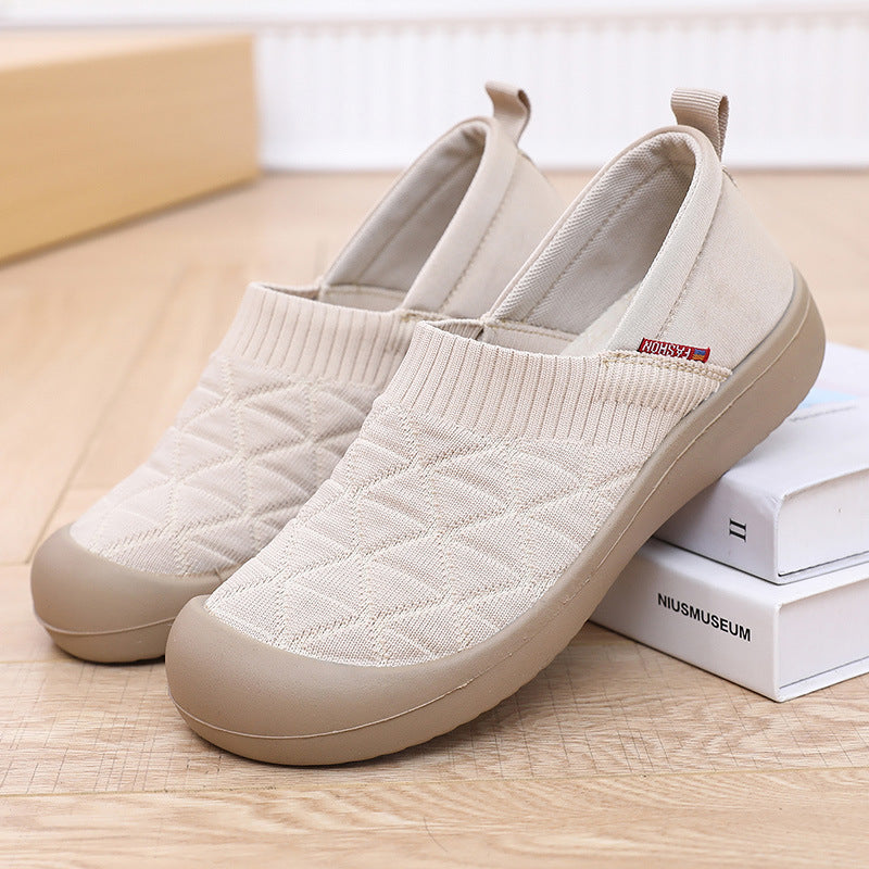 Carefully Selected Spring and Autumn Women's Cloth Shoes with Soft Soles and Soft Uppers, Slip-On Fashionable Mom Shoes, Lightweight, Comfortable, Non-Slip Work Shoes, Single Shoes
