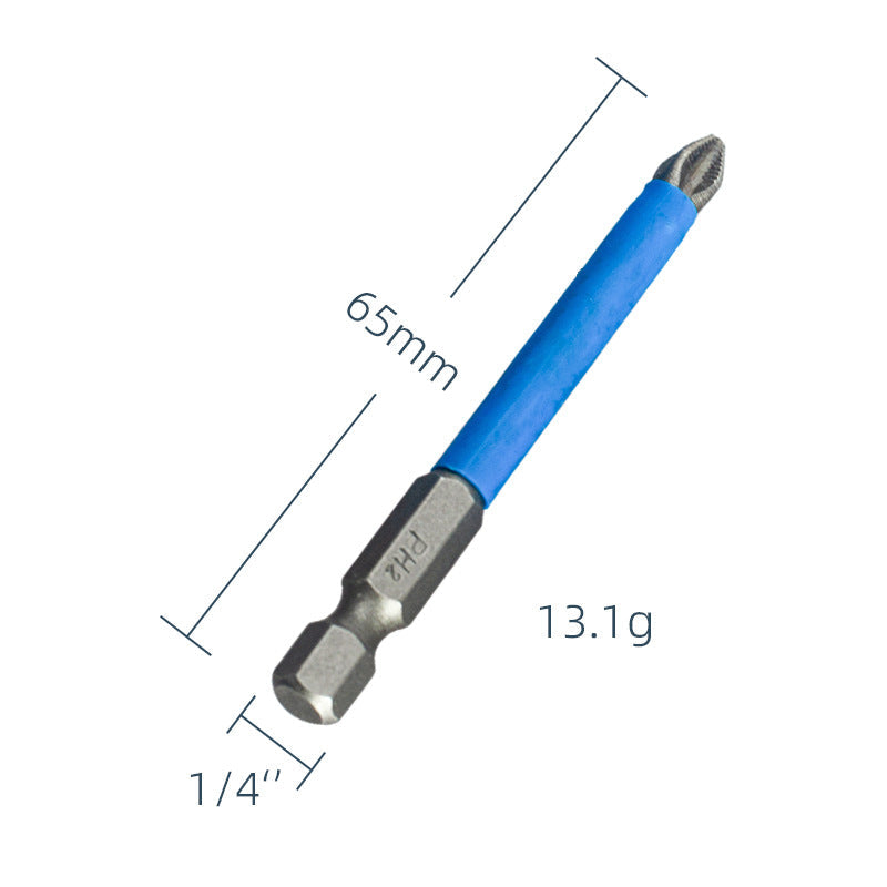 Yunbei non-slip batch head electric wind batch nozzle electric screwdriver head magnetic batch head PH2 blue leather cross batch head