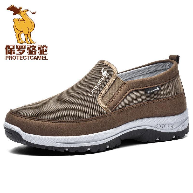Men's Non-slip Slip-on Walking Shoes  Large-size Casual Mesh Sports Shoes Soft-soled Travel Shoes