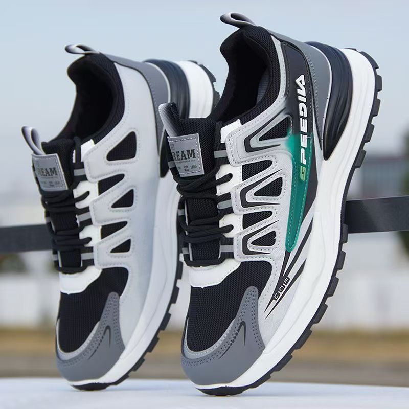 Men's Shoes 2025 New Breathable Mesh sneaker Soft Sole Running Shoes Fashion Casual Shoes Thick Sole Torre Shoes