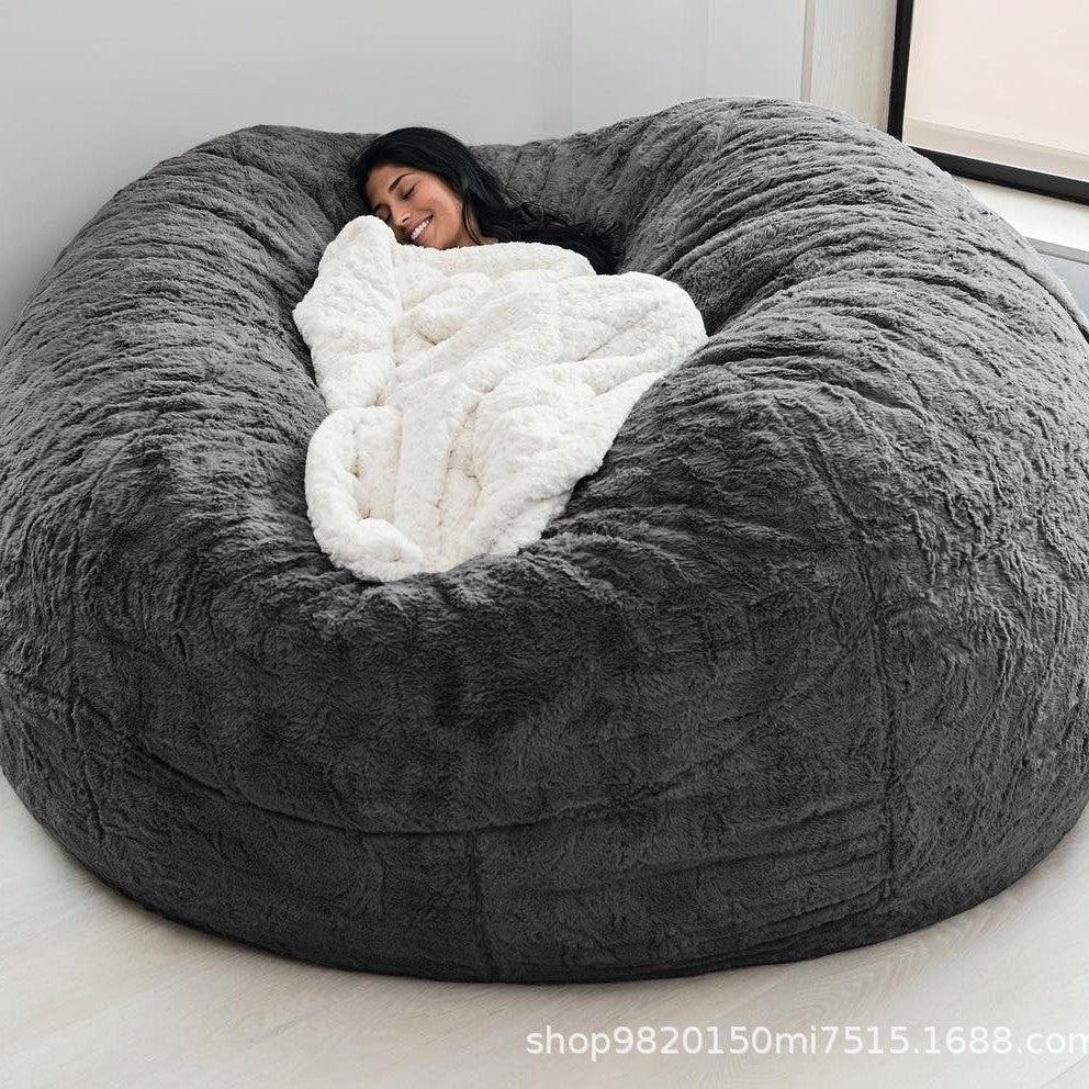 Amazon Lazy Sofa Sponge Bed Bean Bag Double Three-Person Bedroom Plush Bean Rice Fabric Recliner Jacket