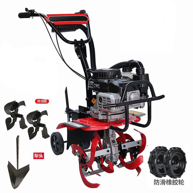 Wuyang Electric Start Micro Tillage Machine Small Gasoline Household Four-Stroke Soil Loosening Paddy Field Weeding Trenching Machine Tillage Rotary Tillage