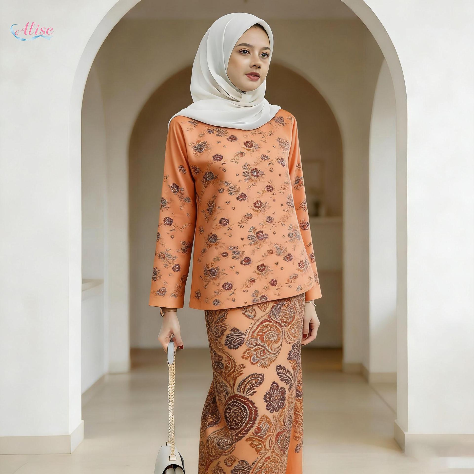 2026 Cross-Border Amazon Independent Station Popular Fashion Long Skirt Temperament Two-Piece Suit Malay Floral Suit