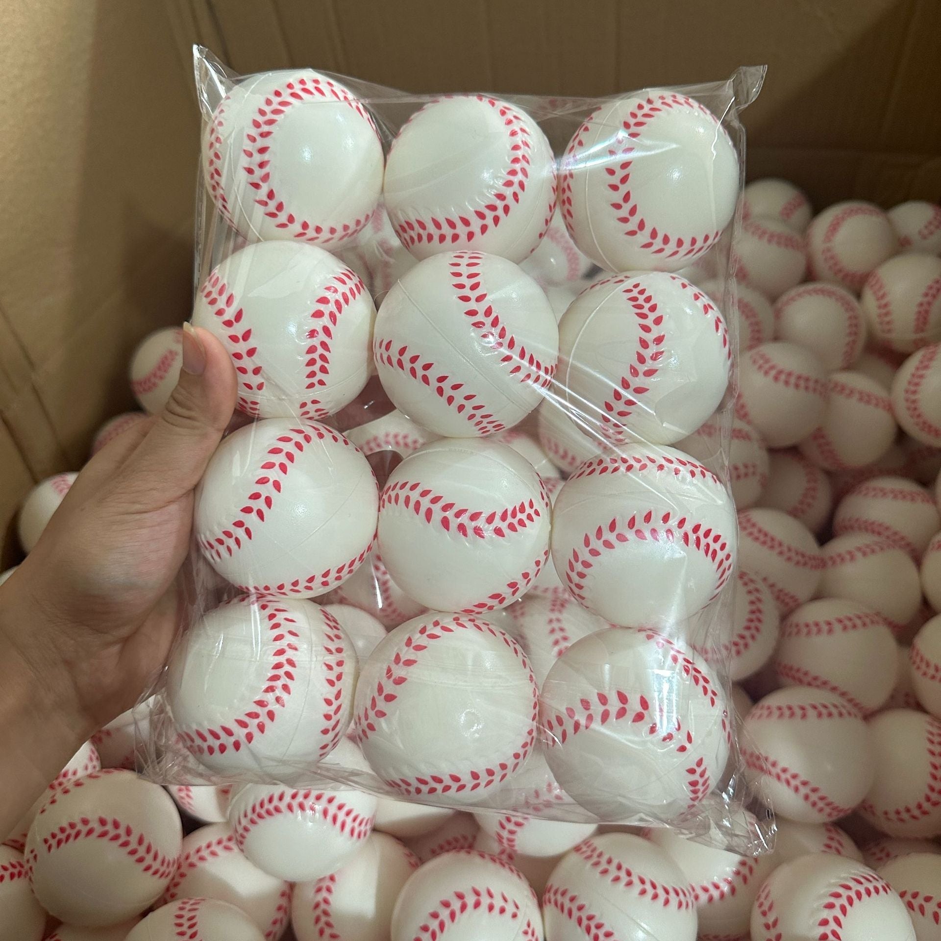 Cross-Border Concave and Convex 6.3 Solid Pu Sponge Pressure Basket Net Baseball Vent Full Printed Pu Ball Rehabilitation Exercise Ball