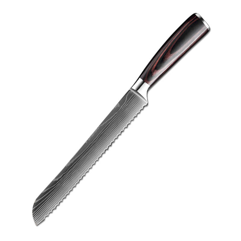 Laser Pattern Western-style Chef Knife Kitchen Knife Sande Knife Damascus Pattern Chef Knife Kitchen Knife suit