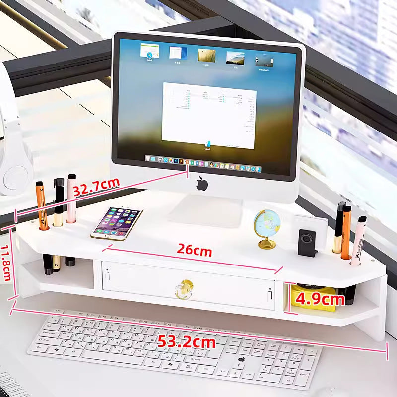 Desktop Monitor Computer Elevated Double-Layer Display Stand Office Desk Elevated Multi-Functional Storage Rack