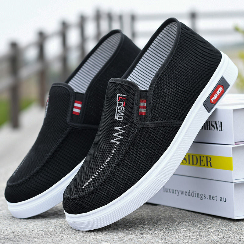 Spring old Beijing cloth shoes breathable canvas shoes men's slip-on non-slip wear-resistant work shoes tendon sole casual shoes