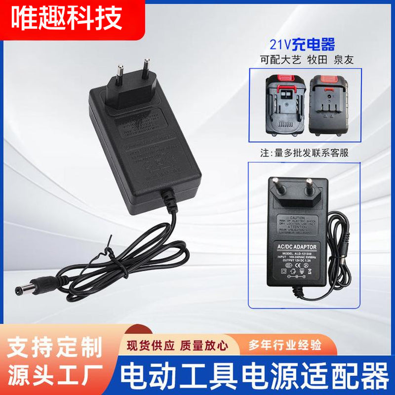 21V2A Lithium Battery Constant Current Charger Power Tool Hand Drill Electric Screwdriver Car Wash Gun Fascia Gun