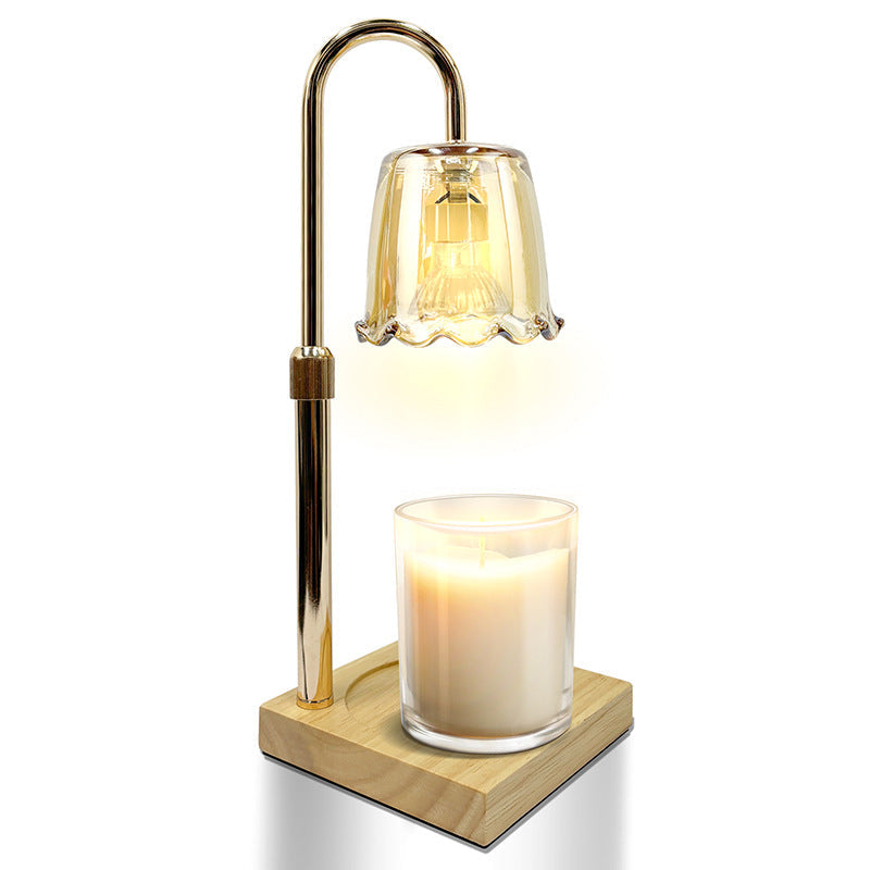 Cross-border Creative Petal Telescopic Wax Melter Lamp Atmosphere Dimming Night Light Household Bedside Desktop Decorative Table Lamp