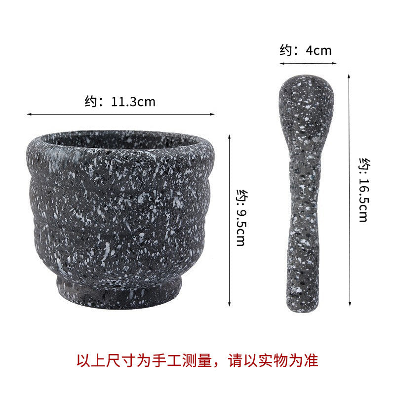 Imitation Wood Garlic Press Kitchen Garlic Mortar Pepper Mortar Old-Fashioned Pestle Household Medicine Cup Garlic Masher Garlic Mortar