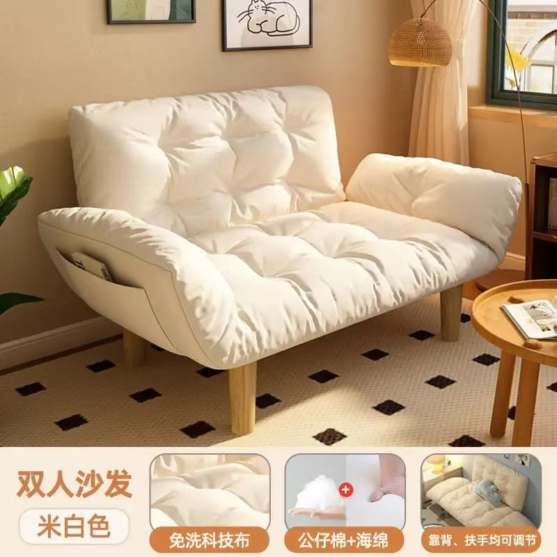 Lazy Sofa for Small Apartments, Bedroom, Balcony, Rental House, Tatami Apartment, Rental Room, Double Sofa Bed, Foldable