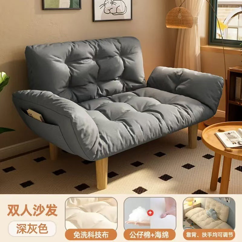 Lazy Sofa for Small Apartments, Bedroom, Balcony, Rental House, Tatami Apartment, Rental Room, Double Sofa Bed, Foldable