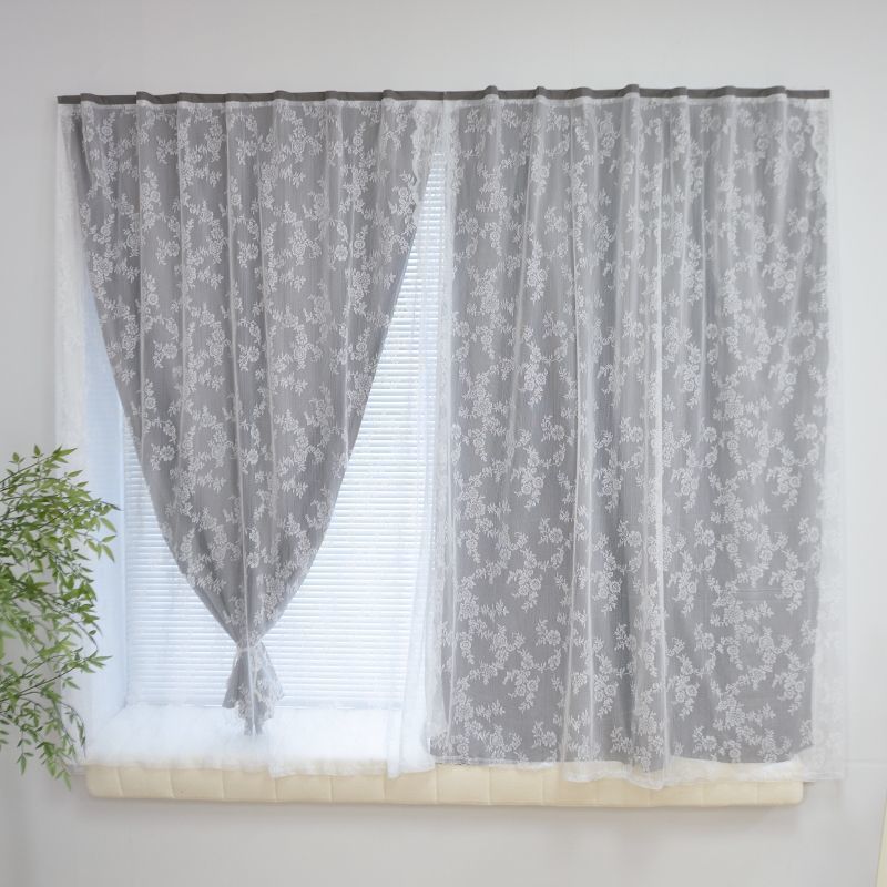Blackout Curtains for Rental House Bedroom Bay Window, No-Drill Installation with Magic Tape Adhesive for Small Windows