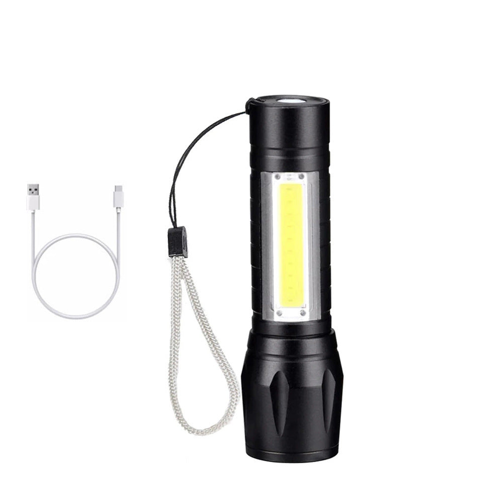 led flashlight rechargeable multi-purpose long-range portable super bright household mini portable side light