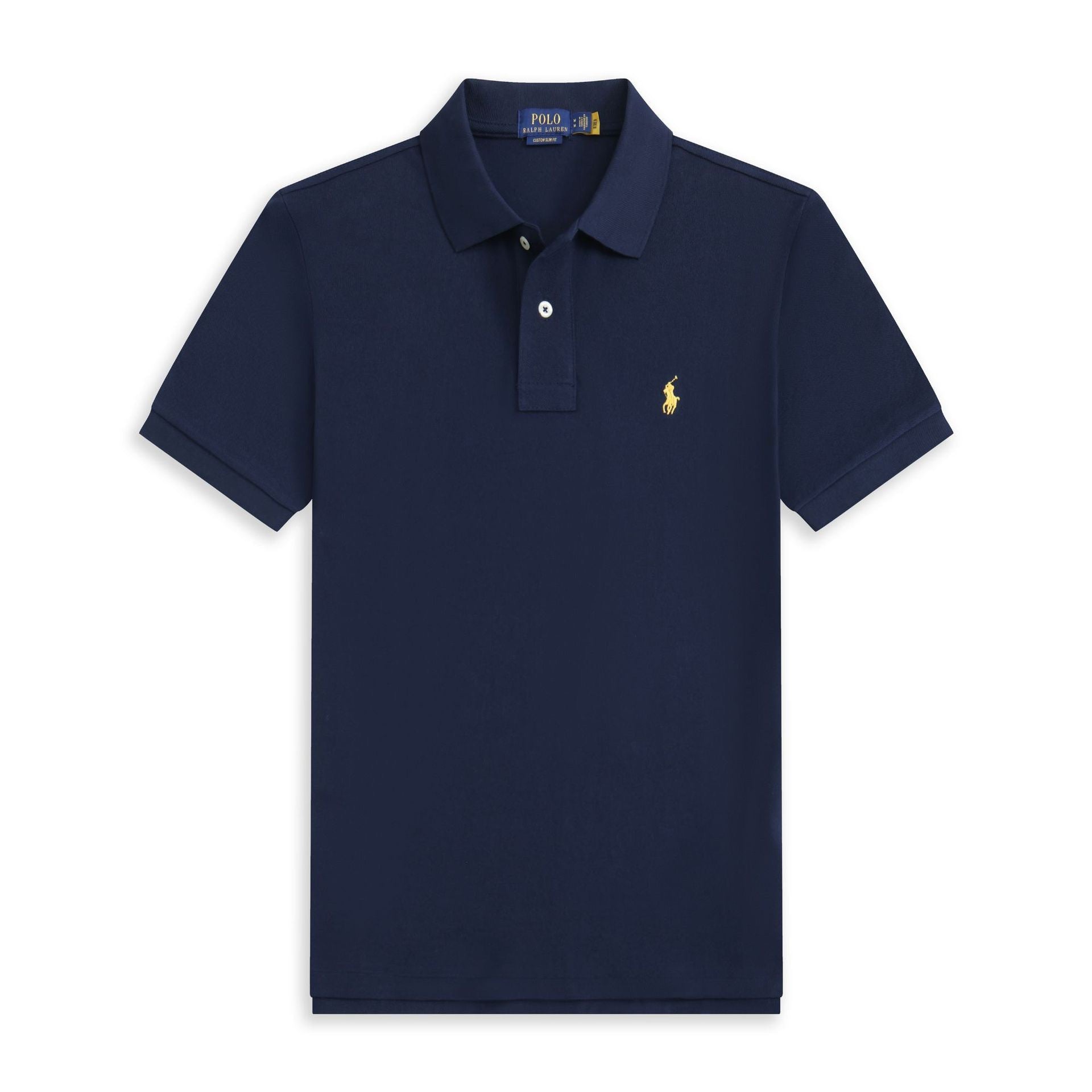 Summer Export Rlpolo Shirt Men's Short-Sleeved T-Shirt Lapel Pony Logo Embroider Casual Wear Simple and Casual