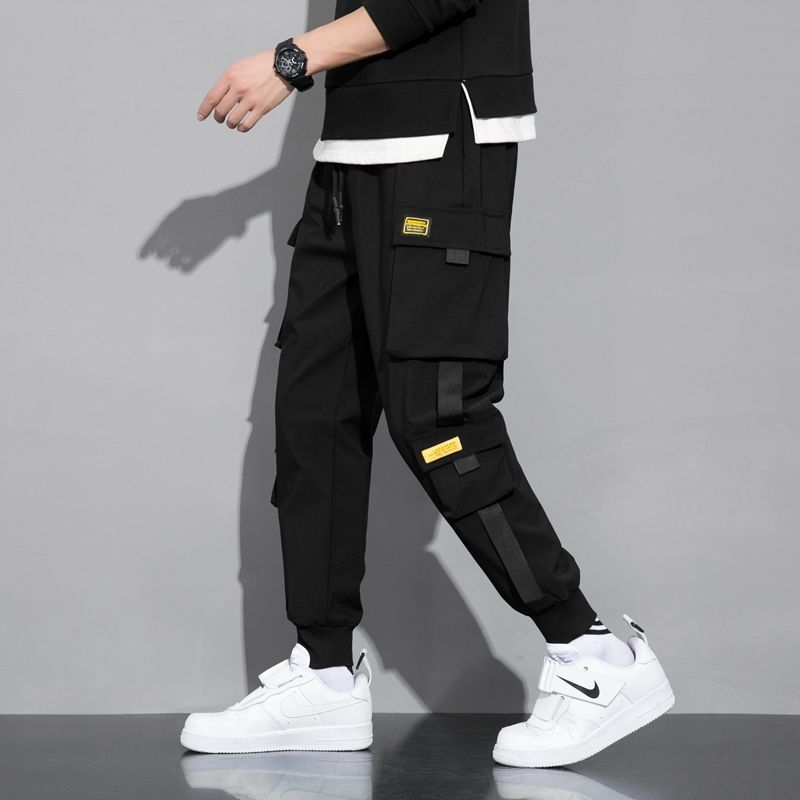Korean Style Student Trendy Brand Slim Fit Cow Pants Youth Loose Trousers Men's Large Size Trendy Leg-toe Casual Long Pants