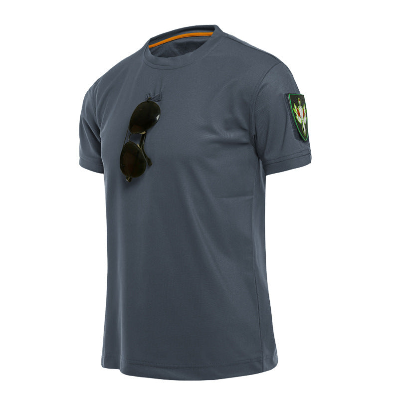 Camouflage Training T-Shirt Outdoor Running Mountaineering Sports Quick-Drying Short-Sleeved Casual Breathable Round Neck T-Shirt