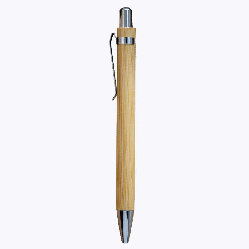 Diy simple bamboo ball pen fashion wood environmental protection business office gift pen can be printed logo in stock