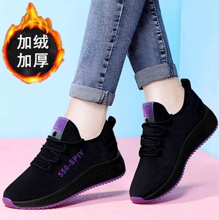 A generation of spring and autumn canvas shoes old Beijing cloth shoes women's soft bottom sneakers breathable casual shoes plus velvet cotton shoes