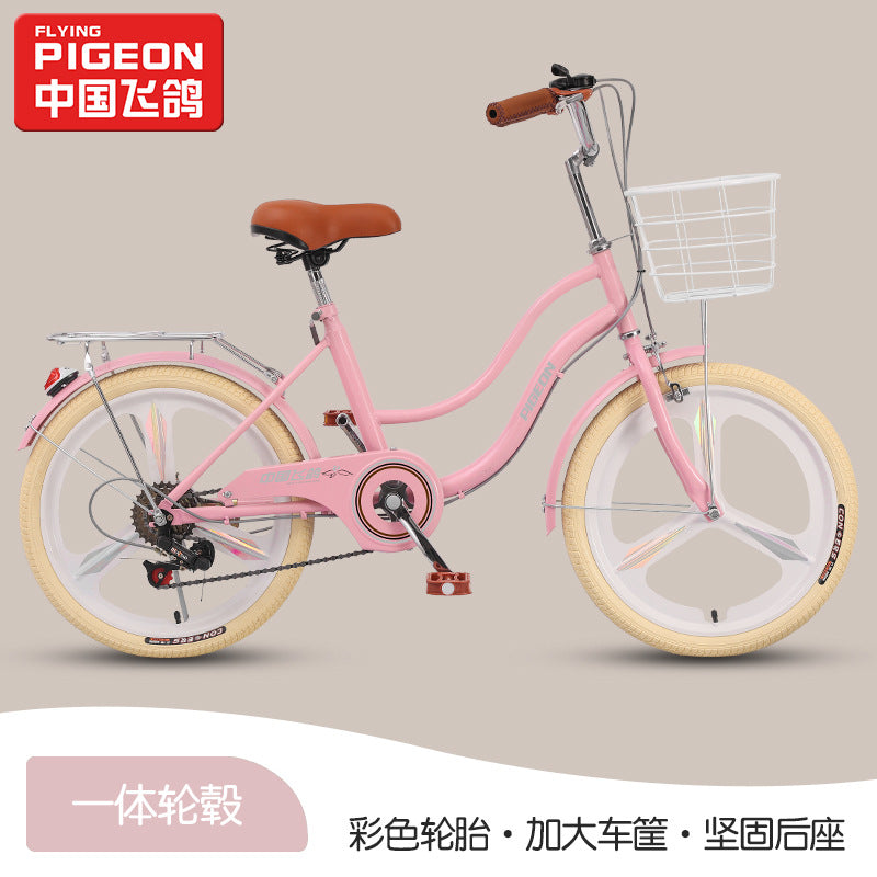 Flying Pigeon Bicycle Women's Medium and Large Student Adult Lady Commuting Lightweight 20inch 22inch 24inch Variable Speed Scooter