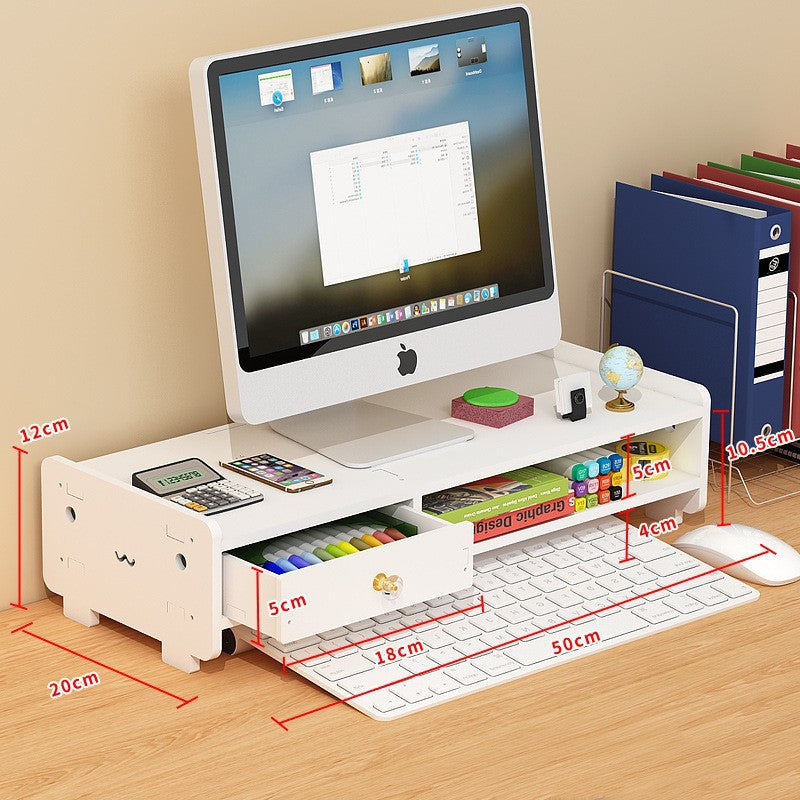 Desktop Monitor Computer Elevated Double-Layer Display Stand Office Desk Elevated Multi-Functional Storage Rack