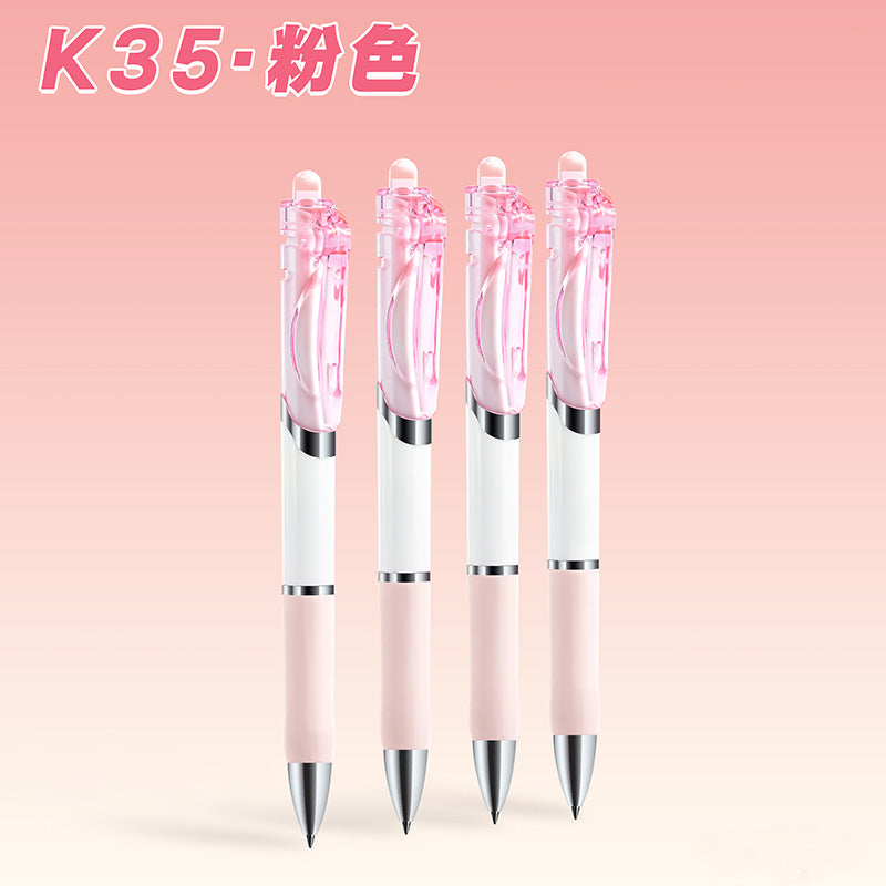 Press Gel Pen K35 Carbon Pen 0.5mm Black Student Learning Ballpoint Pen Meeting Sign Pen Office Stationery