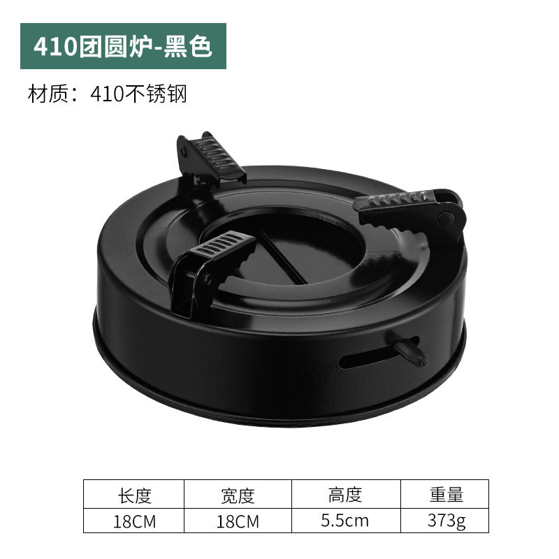 Stainless Steel Pot Dry Pot Seafood Wok Hotel Commercial Alcohol Stove Thickened Honeycomb Small Hot Pot Flat Bottom Bar Ding