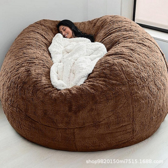 Amazon Lazy Sofa Sponge Bed Bean Bag Double Three-Person Bedroom Plush Bean Rice Fabric Recliner Jacket