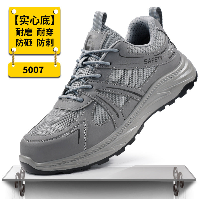 Labor Protection Shoes for Men, Anti-Smash, Anti-Puncture Steel-Toe Shoes, Fly-Knit Comfortable and Wear-Resistant Safety Shoes, Protective Work Shoes