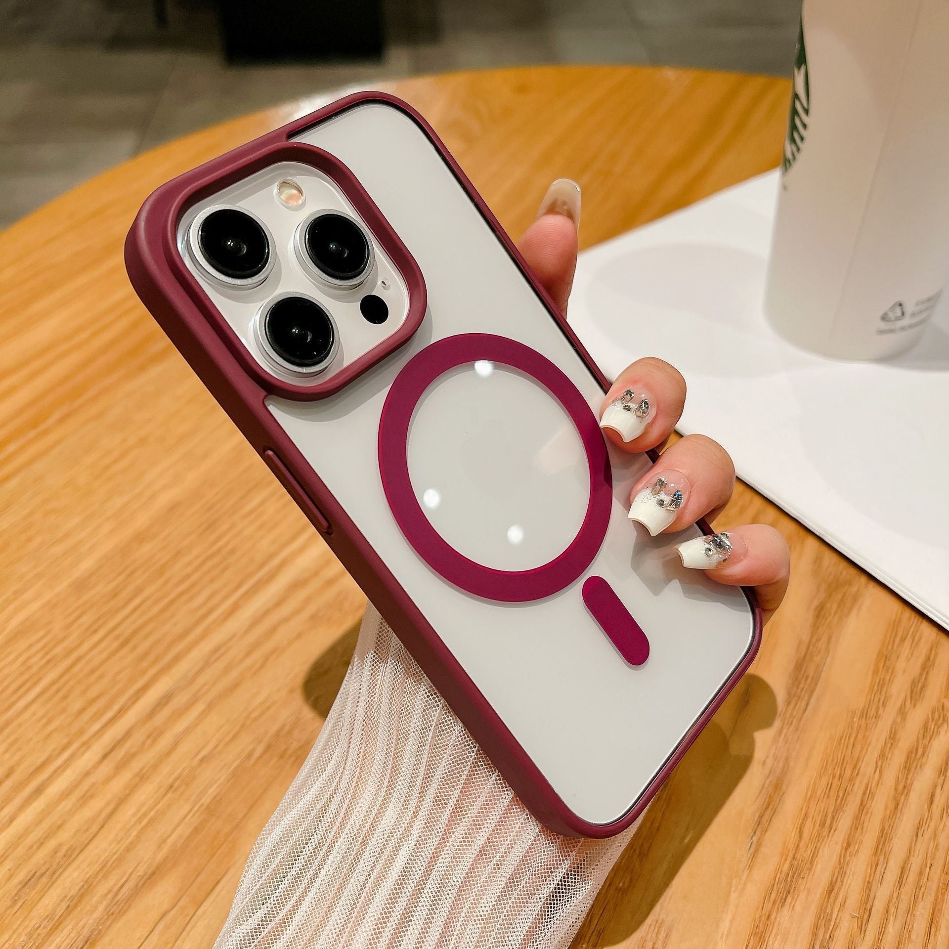 Suitable for Apple 17Pm Magnetic Phone Case, Transparent Acrylic Heat Dissipation, Anti-Drop iPhone 15 Matte Protective Case 16