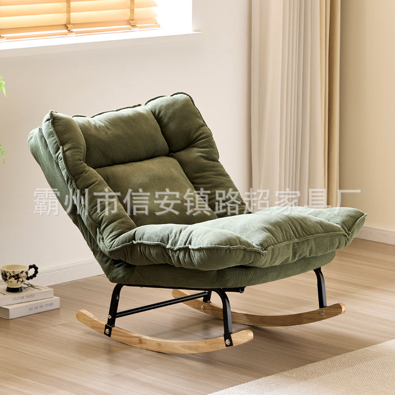 Lazy Sofa Can Lie down and Sleep, Comfortable and Soft, Fully Wrapped Bedroom Fabric Single Small Apartment Leisure Rocking Chair