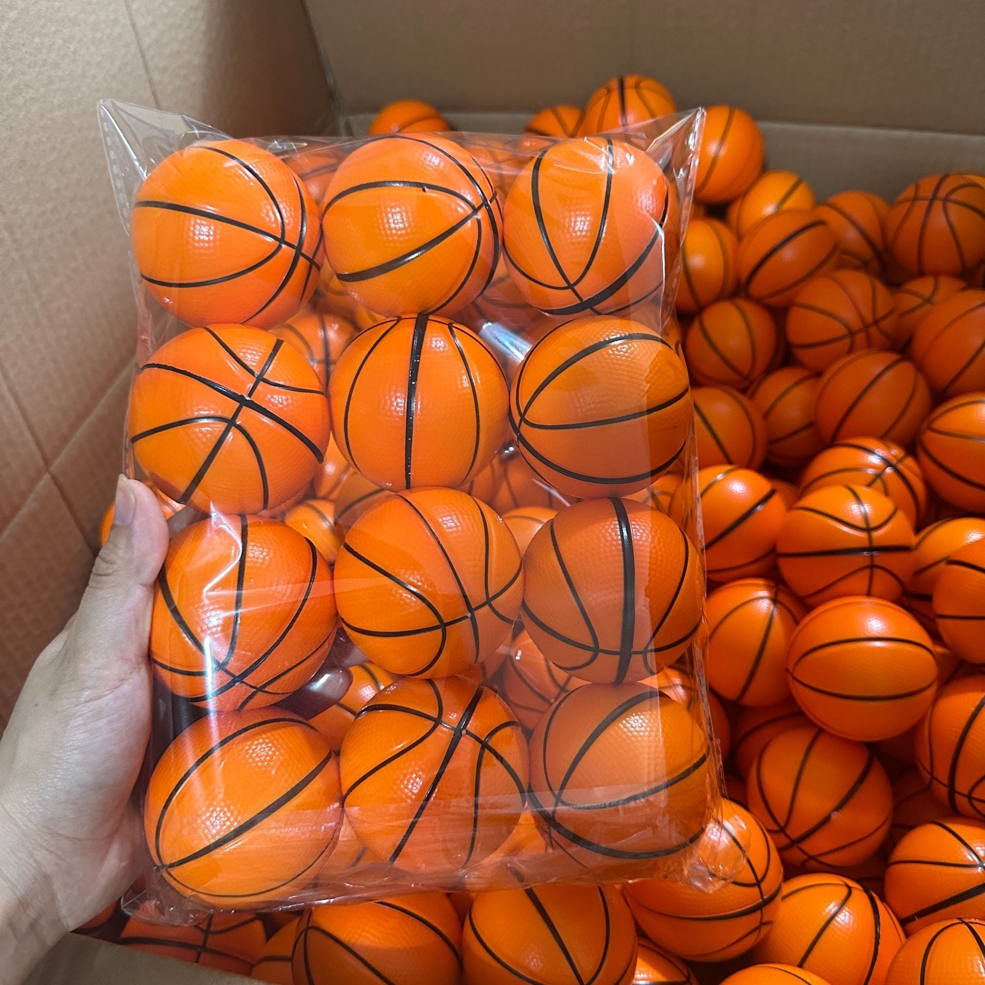 Cross-Border Concave and Convex 6.3 Solid Pu Sponge Pressure Basket Net Baseball Vent Full Printed Pu Ball Rehabilitation Exercise Ball