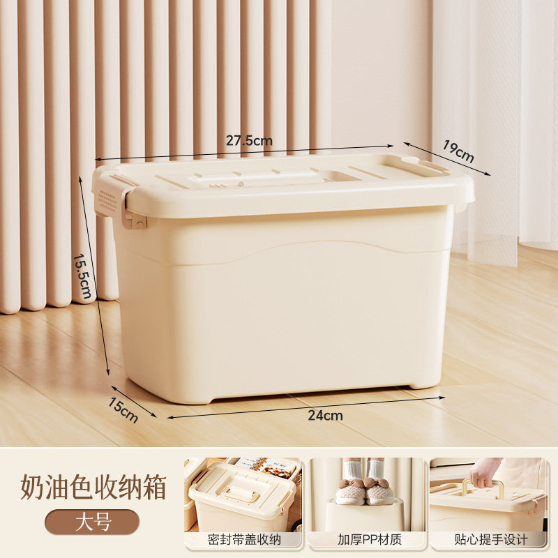 Household Miscellaneous Storage Box Living Room Large-Capacity Clothing Storage Waterproof Dustproof Thickened Desktop Storage Box