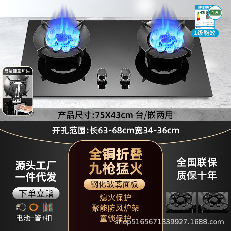 Gas Stove Double Stove Household Foldableing Double Fire Stove Gas Stove Liquefied Gas Natural Gas Stove Gas Stove