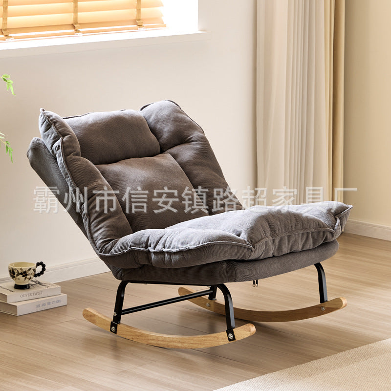 Lazy Sofa Can Lie down and Sleep, Comfortable and Soft, Fully Wrapped Bedroom Fabric Single Small Apartment Leisure Rocking Chair