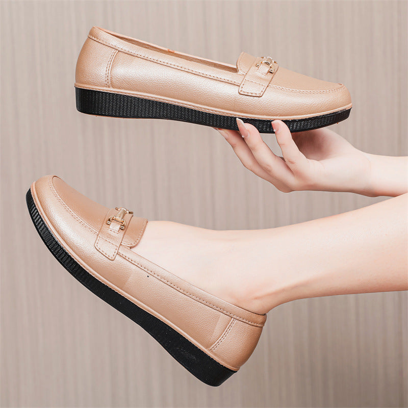 Waterproof Plastic Shoes for Women Summer 2021 New Pointed Toe Shoes British Style Loafers Black Professional Formal Work Shoes