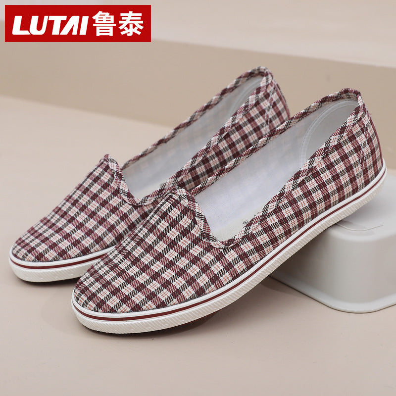 Lutai Women's Shoes Soft Sole Not Tired Feet Casual Shoes Mom Shoes Work Shoes Flat Shoes Slip-on Lazy Shoes Women's Shoes