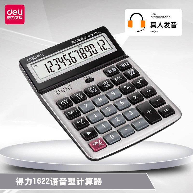 Powerful Calculator with Voice Pronunciation, Dual Power Supply, Large Size, for Financial Accounting, Store, Office Calculation Machine